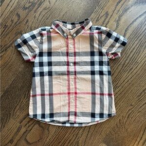 Burberry Kids Button Down Short Sleeve Shirt